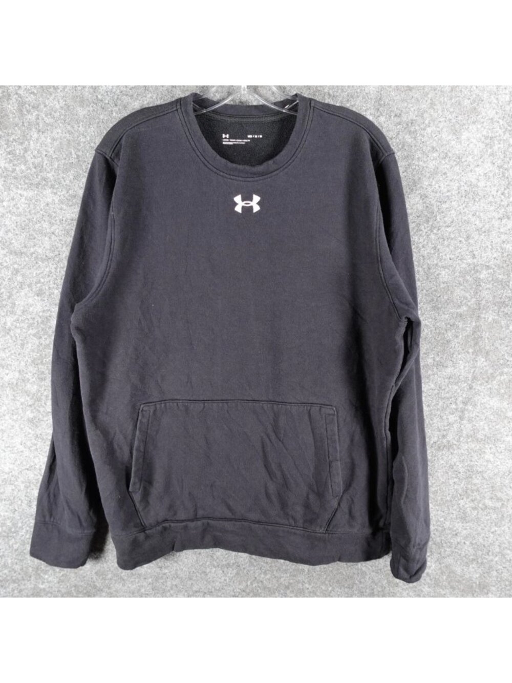 Under Armour Pullover Sweatshirt Mens M Black‎ Hustle Fleece Loose Fit Outdoor